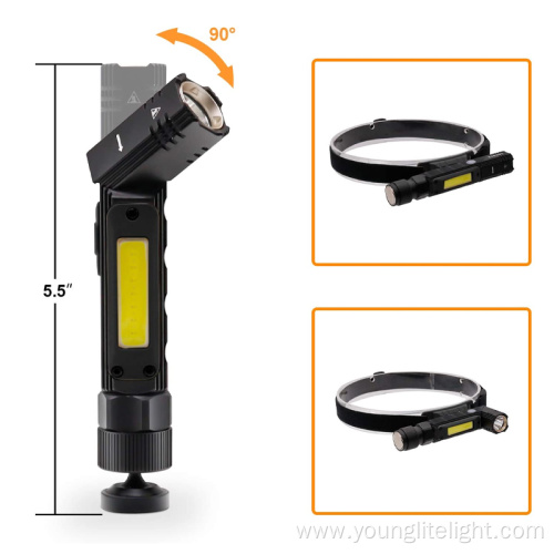 Aluminum 90 Degree Rotatable Rechargeable Magnetic Torch